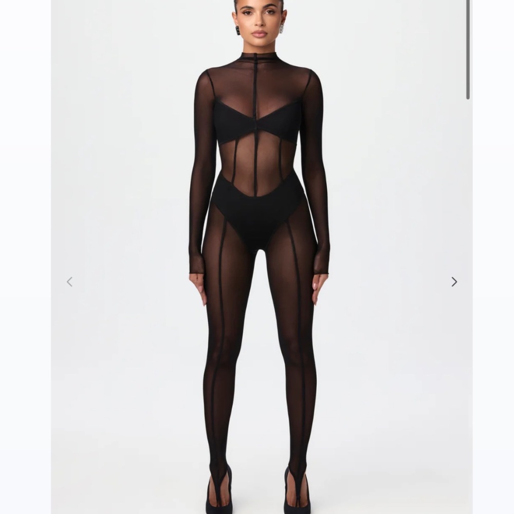 Naked Wardrobe mesh jumpsuit size small LIKE NEW